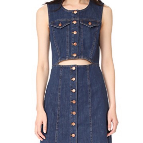 MADEWELL denim bottom front cutout dress - Picture 2 of 3